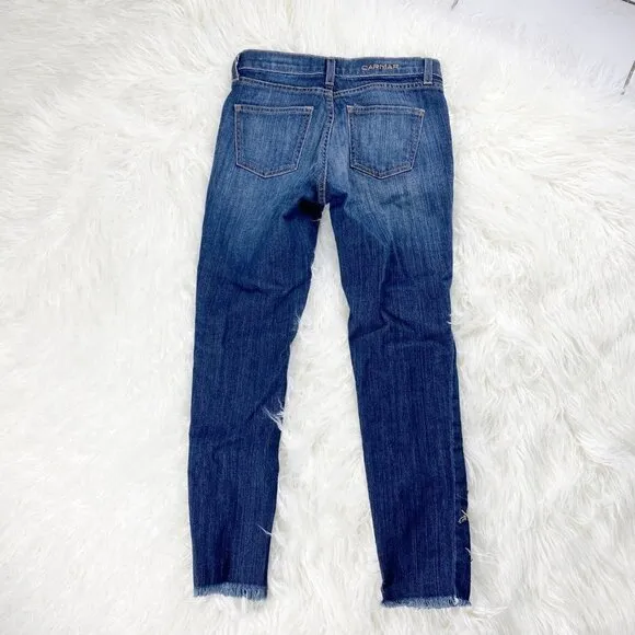 🦋 LF CARMAR Embroidered Floral Ankle Jeans Boho Size 25