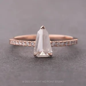 1.05 Carat Icy White Geometric Diamond Engagement Ring, Jules Setting, 14K Rose Gold