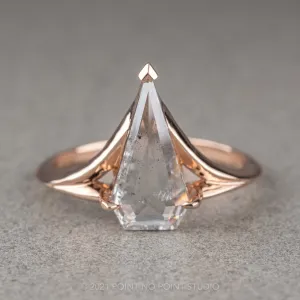 1.29 Carat Salt and Pepper Geometric Diamond Engagement Ring, Charlize Setting, 14K Rose Gold