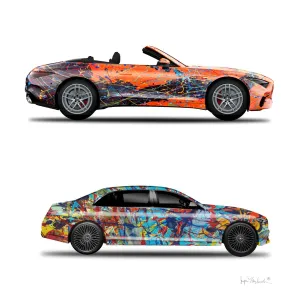 2 - Orange Eclipse & Taffy Galaxy Whew Cars by Jumper Maybach® (Print on Paper)