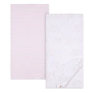 2-Pack Baby Girls Stars Flannel Blankets