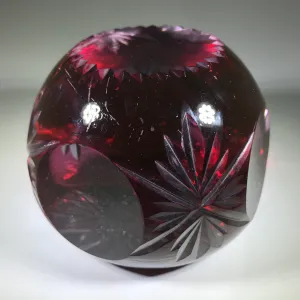20th Century Val St Lambert Art Glass Paperweight Fancy Faceted Amethyst Flash Overlay