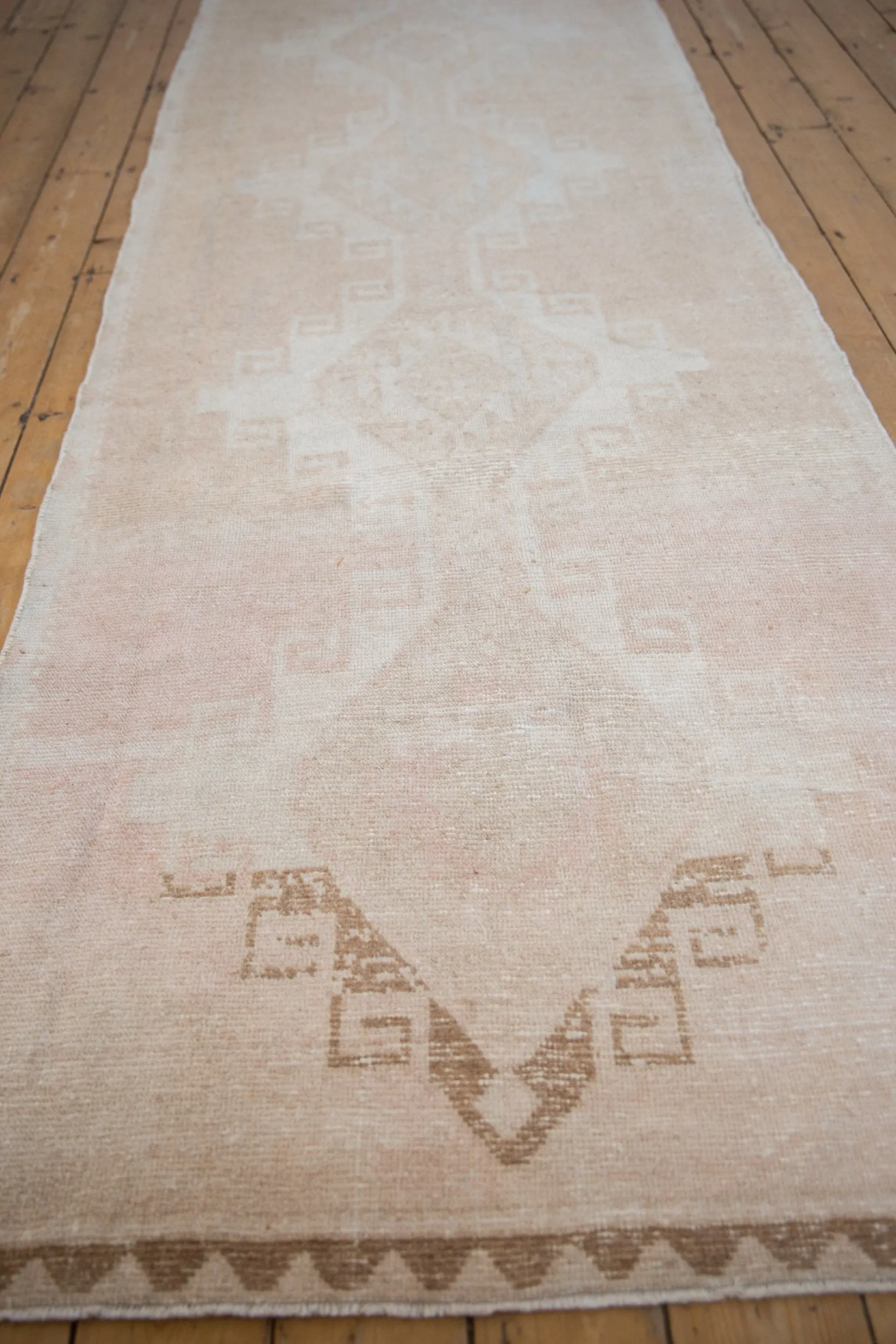 3.5x12.5 Vintage Distressed Oushak Rug Runner