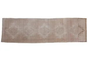 3.5x12.5 Vintage Distressed Oushak Rug Runner