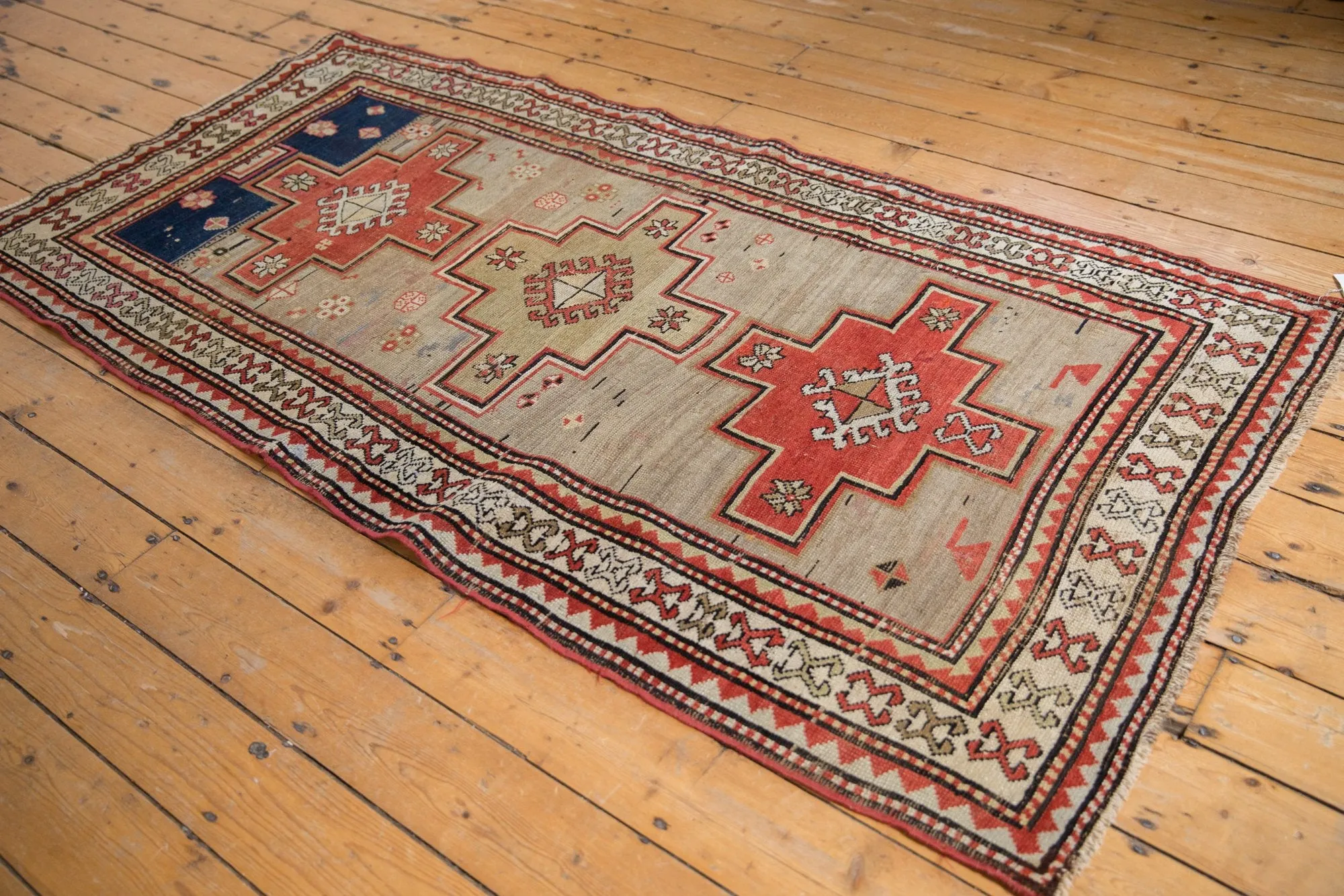 3.5x7.5 Vintage Caucasian Rug Runner