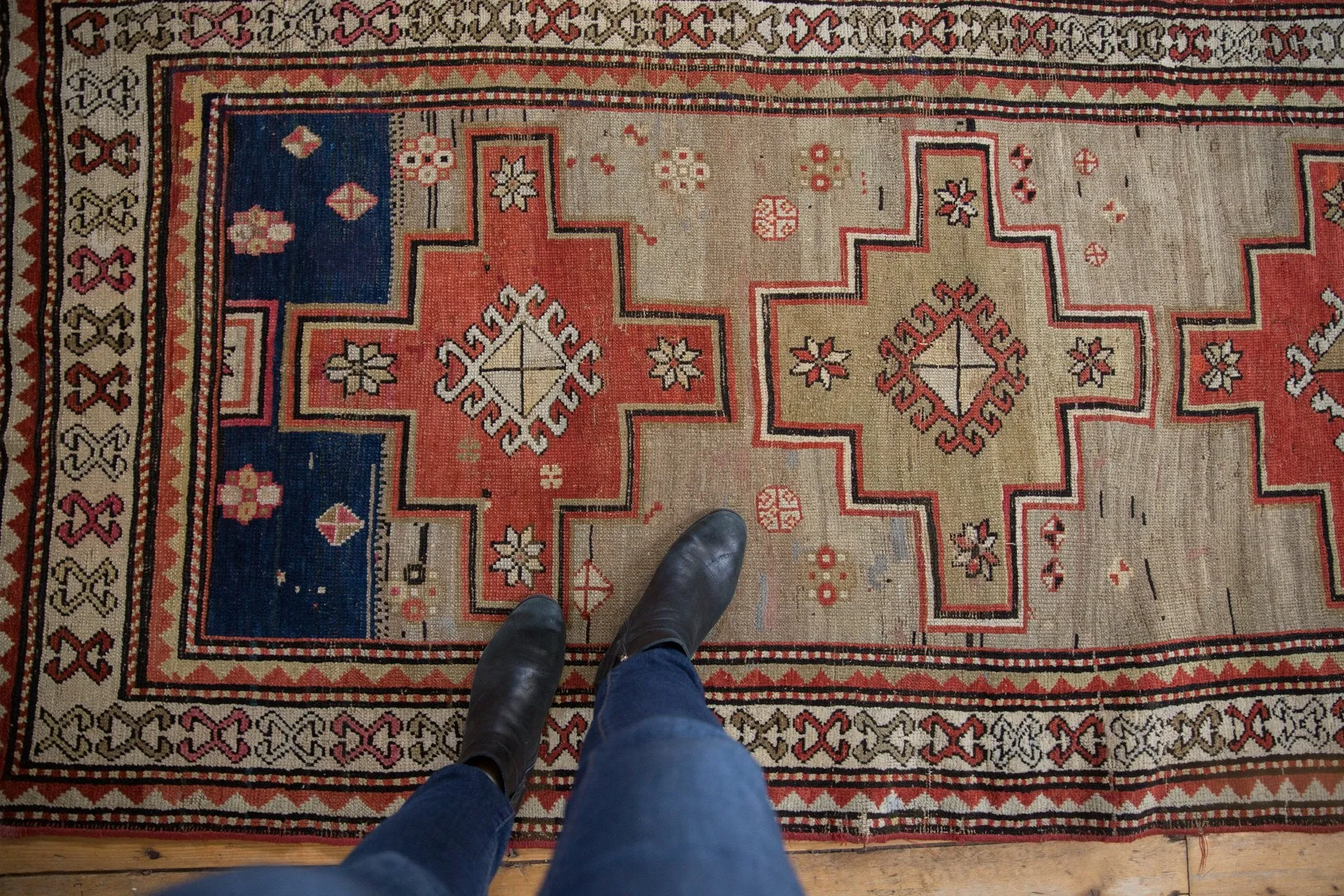 3.5x7.5 Vintage Caucasian Rug Runner