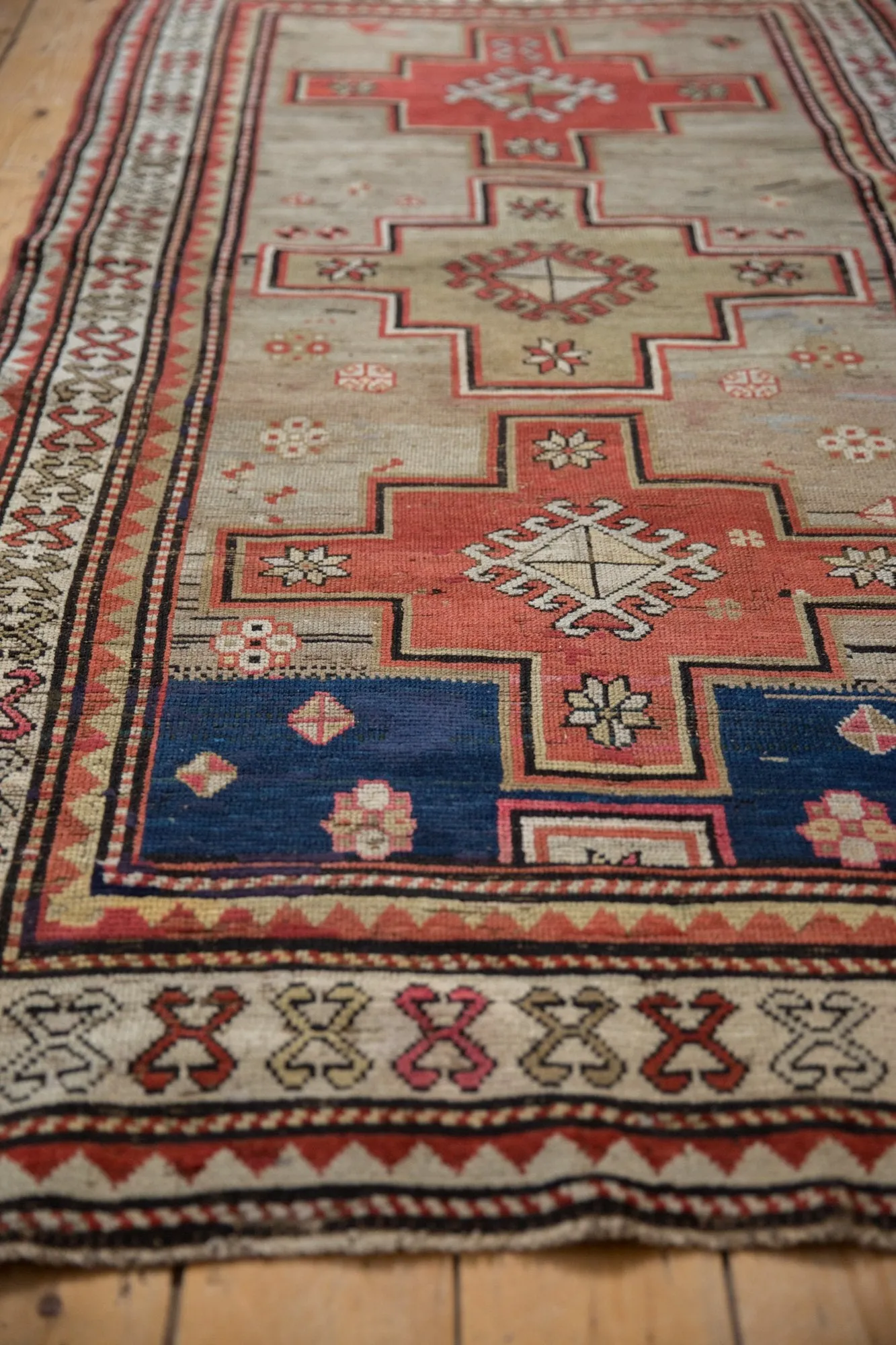3.5x7.5 Vintage Caucasian Rug Runner