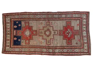 3.5x7.5 Vintage Caucasian Rug Runner