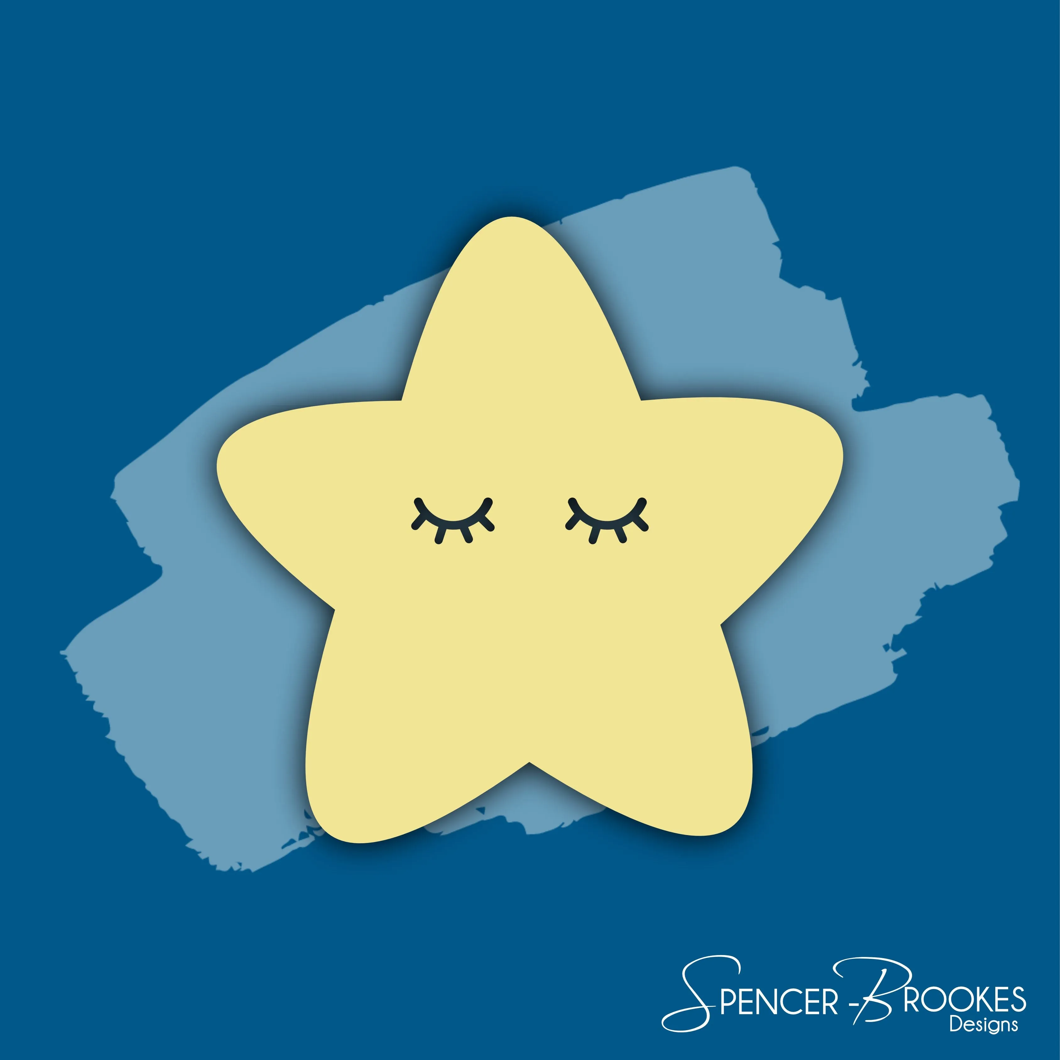 3mm Acrylic Star Shape With Sleepy Eyes