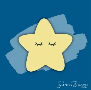 3mm Acrylic Star Shape With Sleepy Eyes