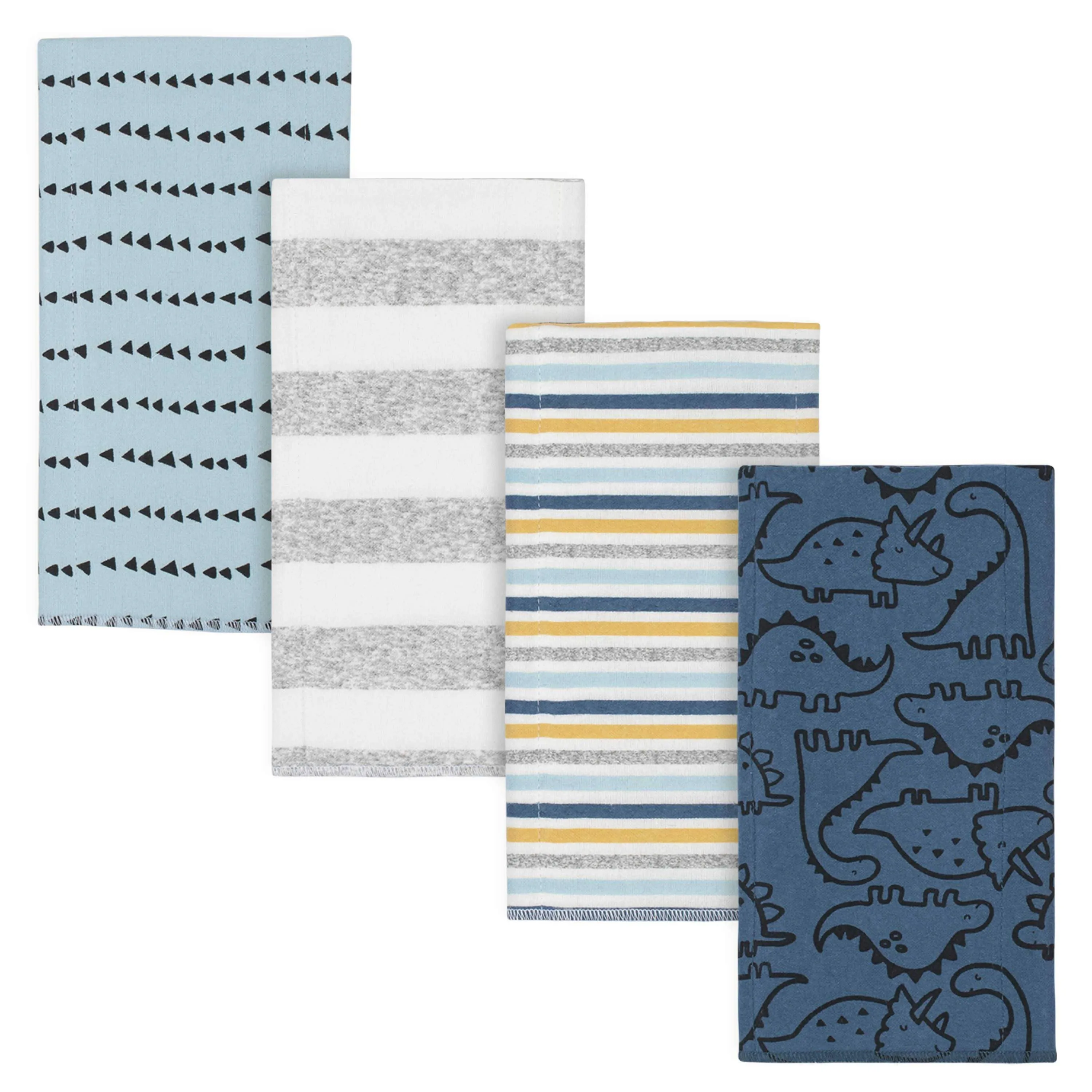 4-Pack Baby Boys Dinosaur Flannel Burp Cloths