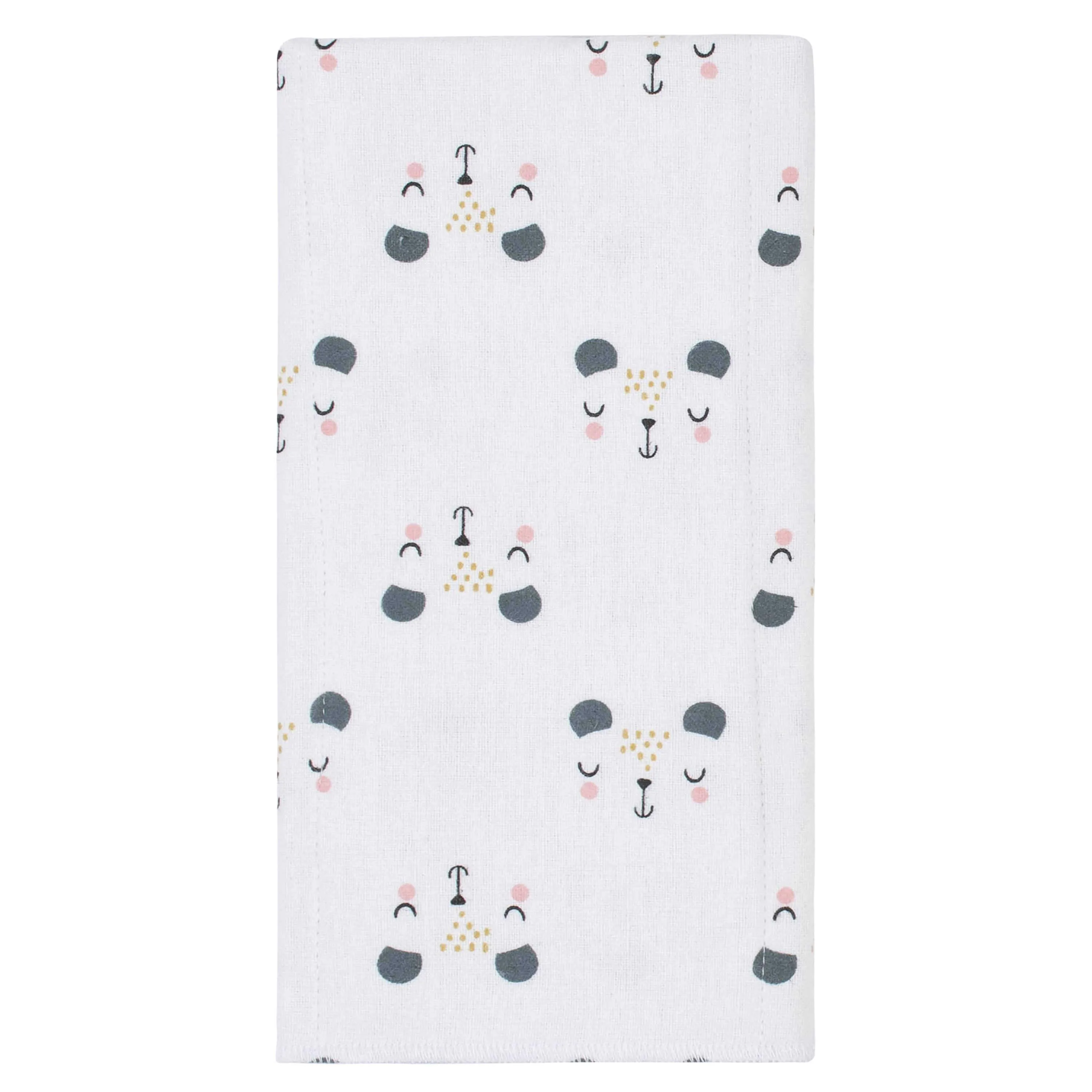 4-Pack Baby Girls Bear Flannel Burp Cloths