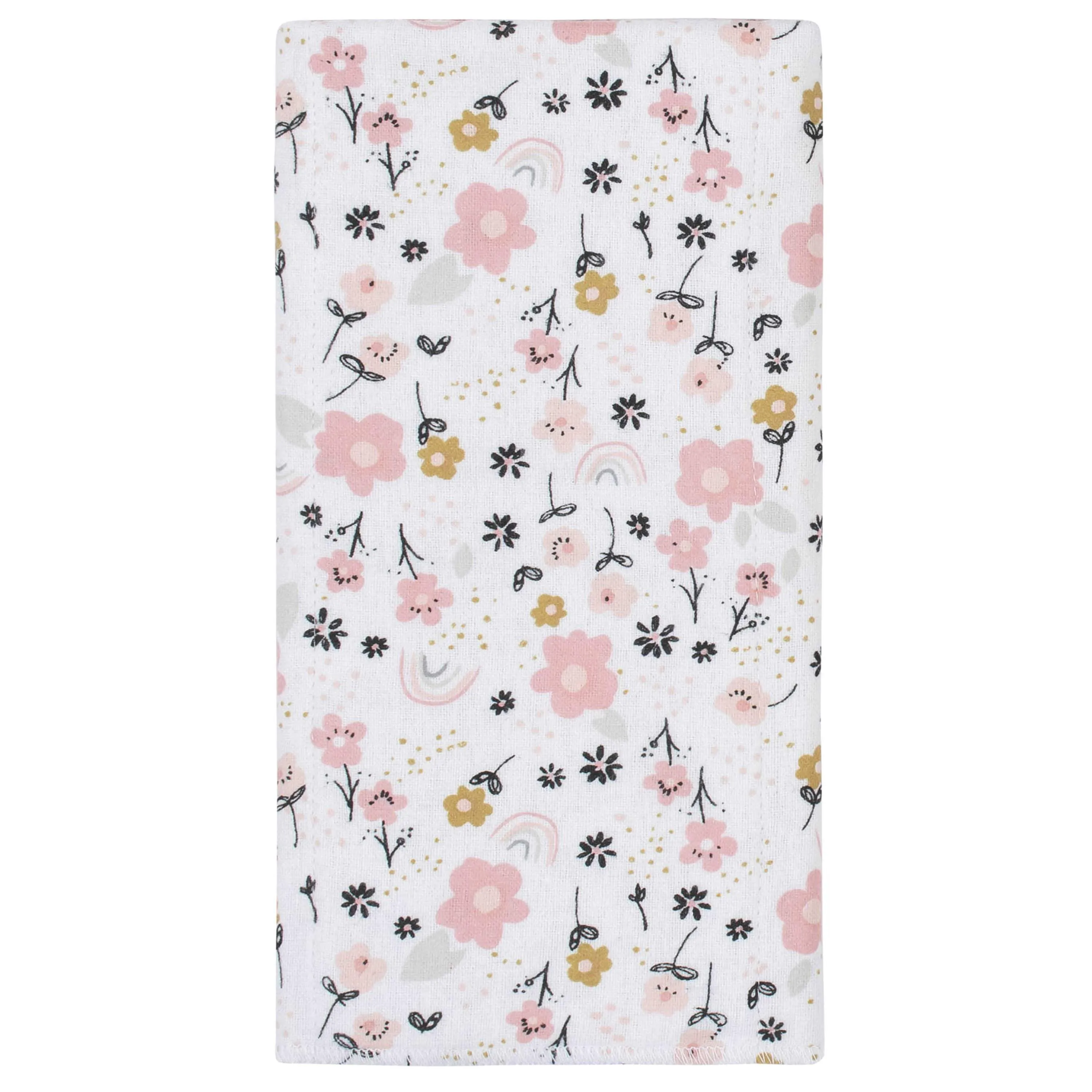 4-Pack Baby Girls Bear Flannel Burp Cloths