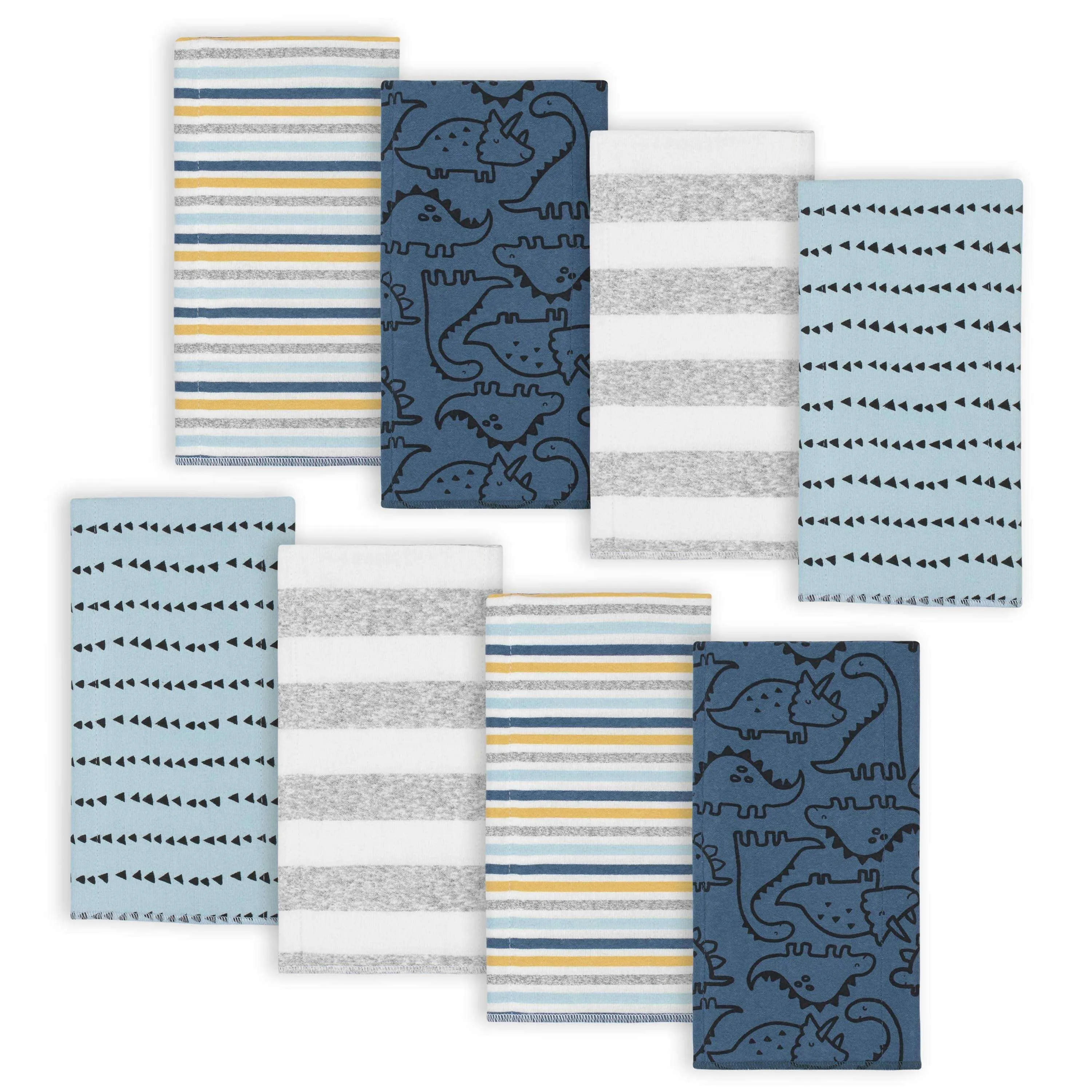 8-Pack Baby Boys Dinosaur Flannel Burp Cloths