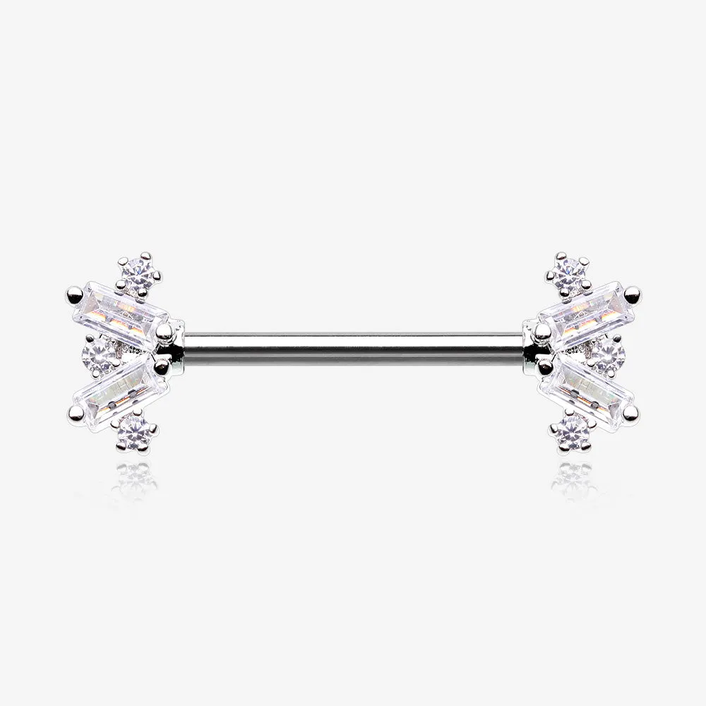 A Pair of Sparkle Overload ZigZag Nipple Barbell