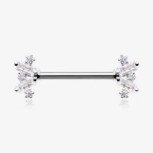 A Pair of Sparkle Overload ZigZag Nipple Barbell