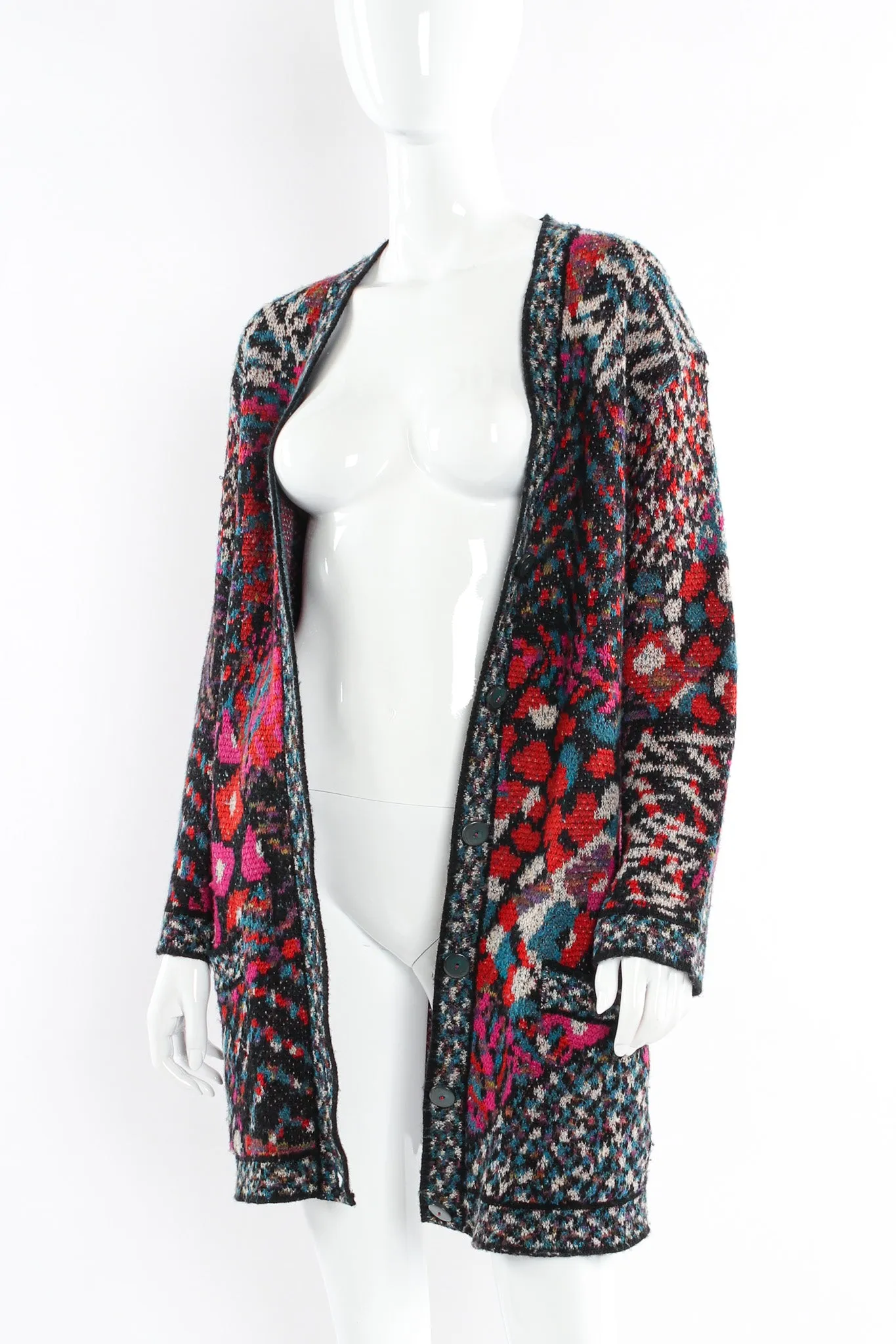 Abstract Geo Wool Cardigan