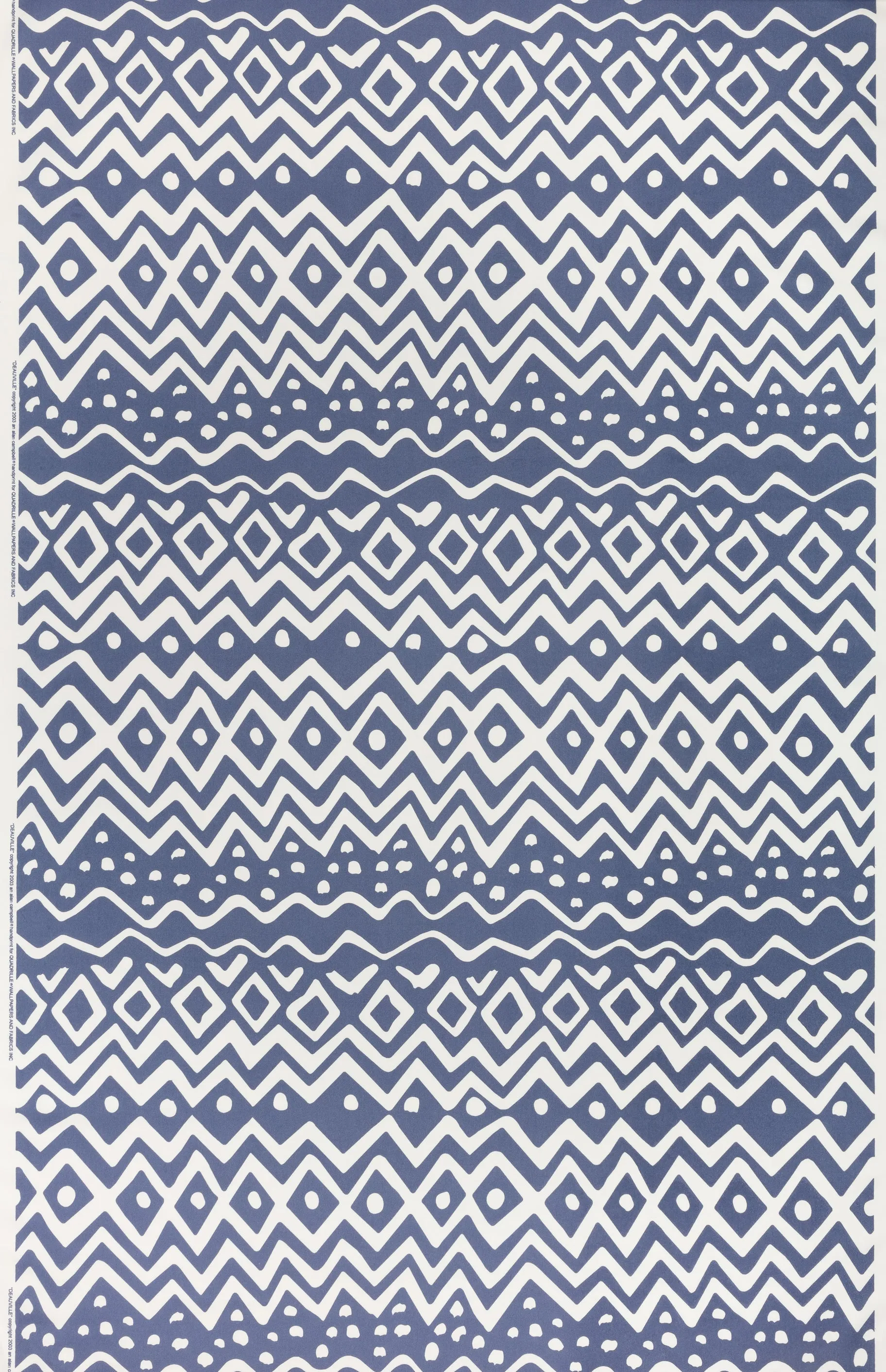 Alan Campbell Fabric: Deauville - Custom Navy on White Suncloth