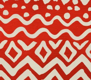 Alan Campbell Fabric: Deauville - Custom Red on Tinted Belgian Linen/Cotton
