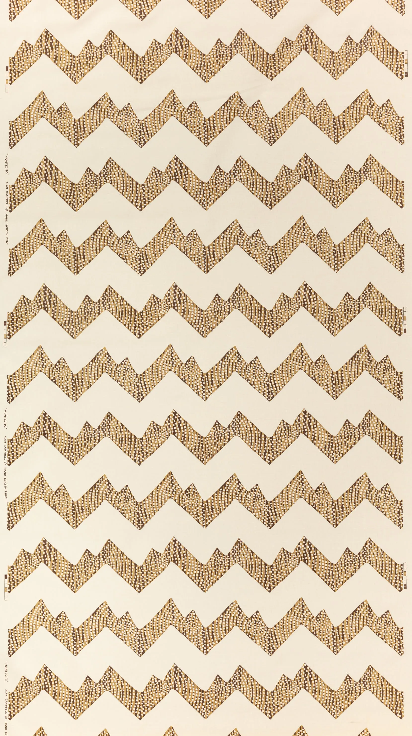 Alan Campbell Fabric: Mojave Zig Zag - Custom Mocha on Tinted Belgian Linen / Cotton