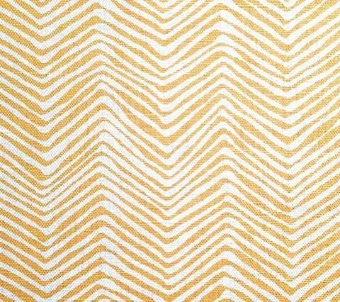 Alan Campbell Fabric: Petite Zig Zag - Custom Inca Gold on White Belgian Linen / Cotton