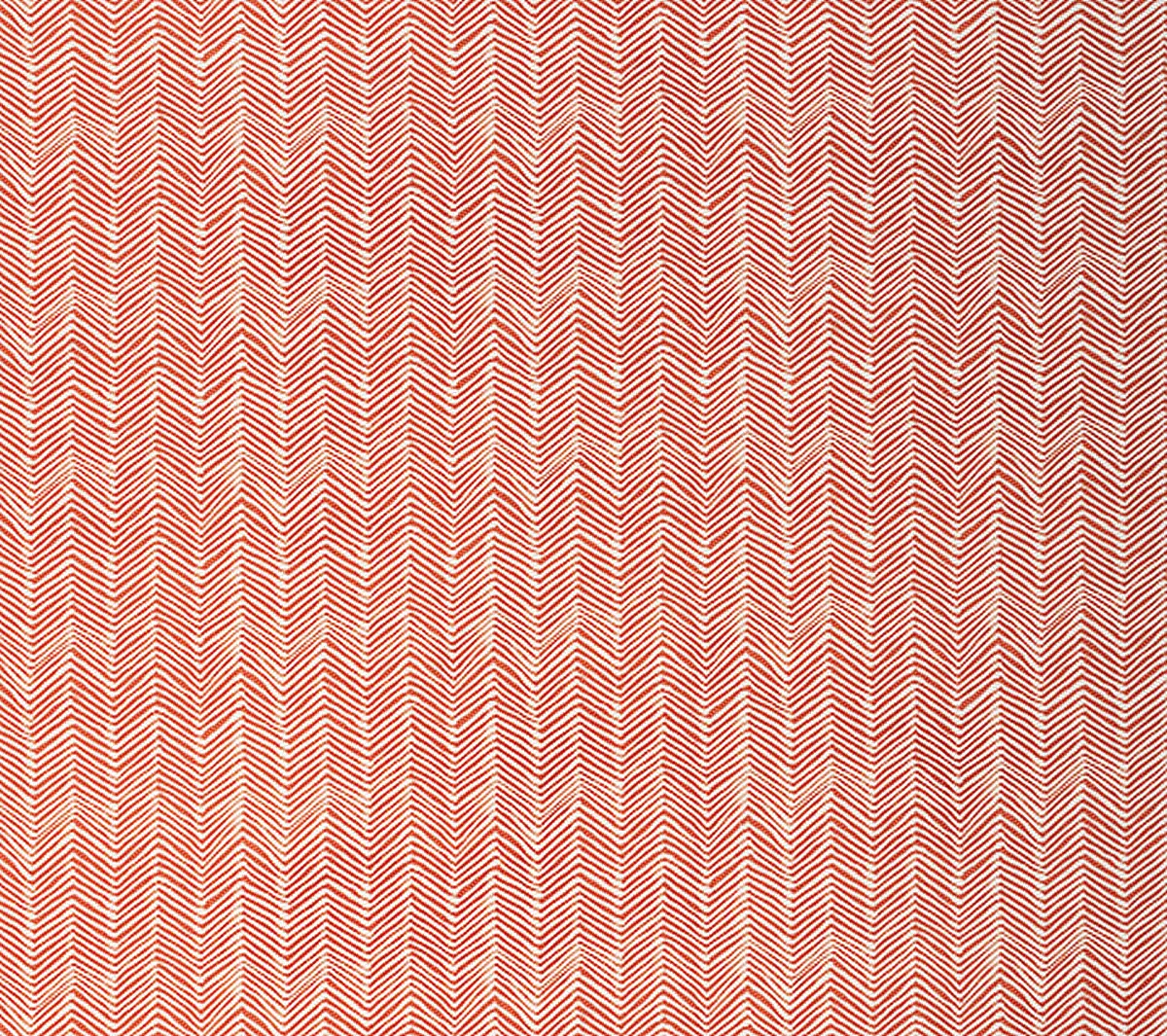 Alan Campbell Fabric: Petite Zig Zag - Custom Shrimp on Tinted Belgian Linen / Cotton