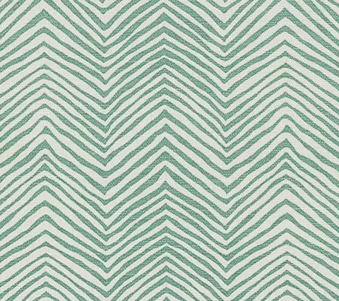 Alan Campbell Fabric: Petite Zig Zag - Custom Southfield Green on Light Tint Belgian Linen / Cotton