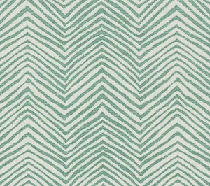 Alan Campbell Fabric: Petite Zig Zag - Custom Southfield Green on Light Tint Belgian Linen / Cotton