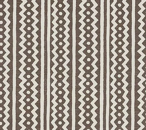 Alan Campbell Fabric: Ric Rac - Custom Brown on Light Tint Belgian Linen / Cotton
