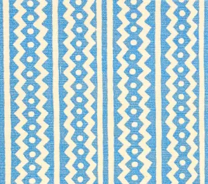Alan Campbell Fabric: Ric Rac Reverse - Sky Blue on Tinted Belgian Linen / Cotton