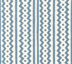 Alan Campbell Fabric: Ric Rac - Sky Blue on Tinted Belgian Linen / Cotton