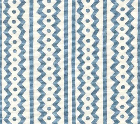 Alan Campbell Fabric: Ric Rac - Sky Blue on Tinted Belgian Linen / Cotton