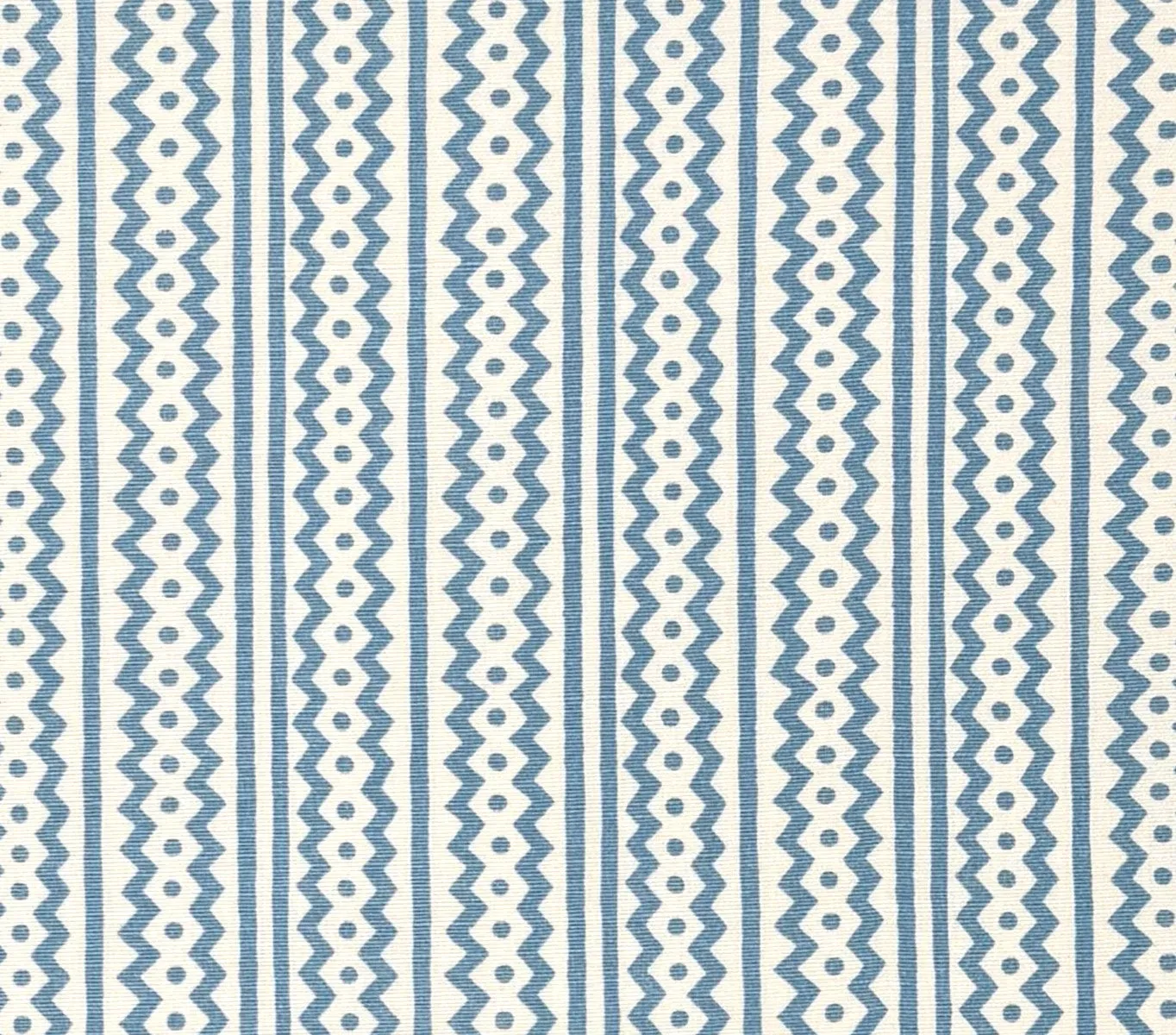 Alan Campbell Fabric: Ric Rac - Sky Blue on Tinted Belgian Linen / Cotton