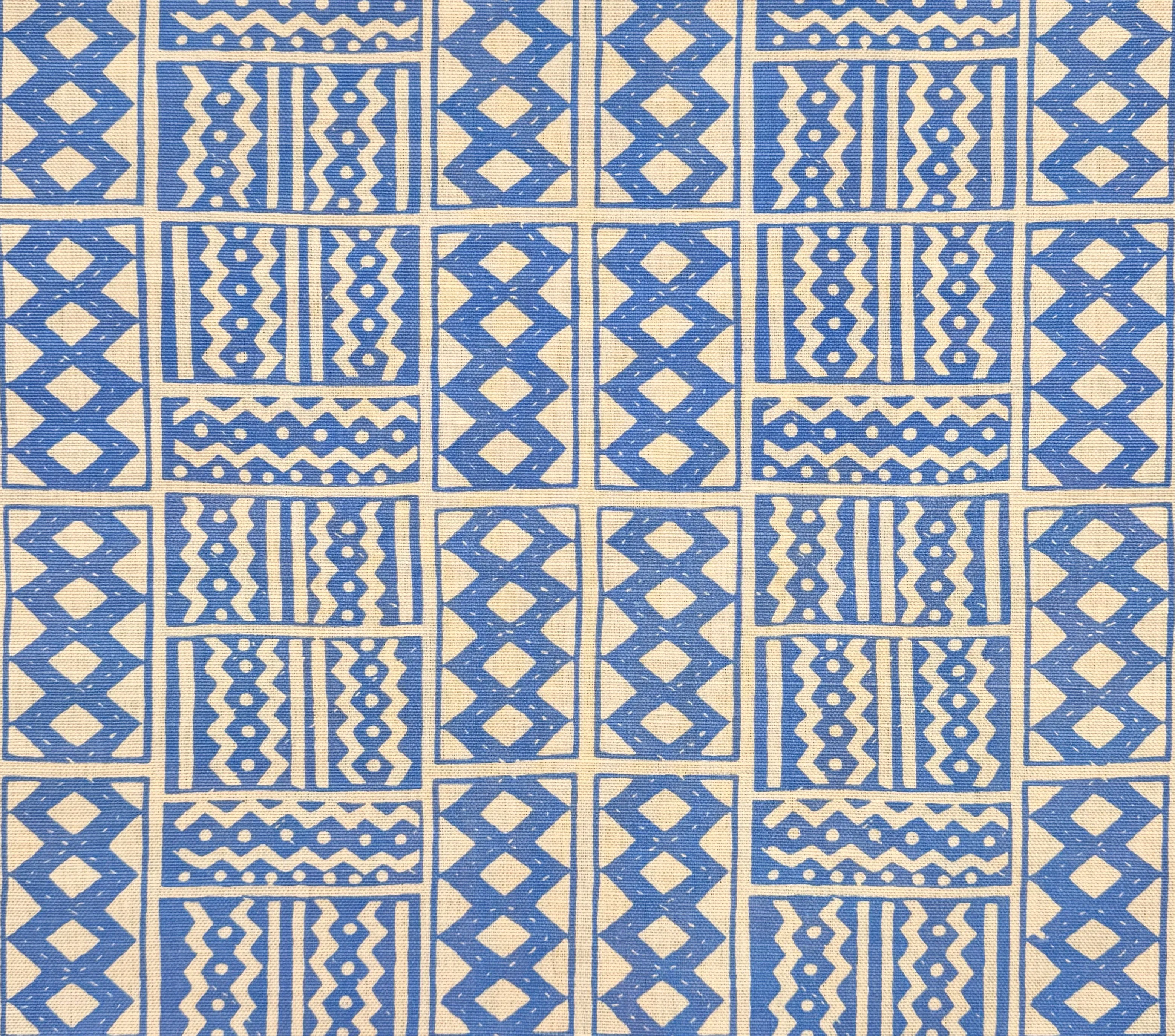 Alan Campbell Fabric: Tie Dye - French Blue on Tinted Belgian Linen / Cotton