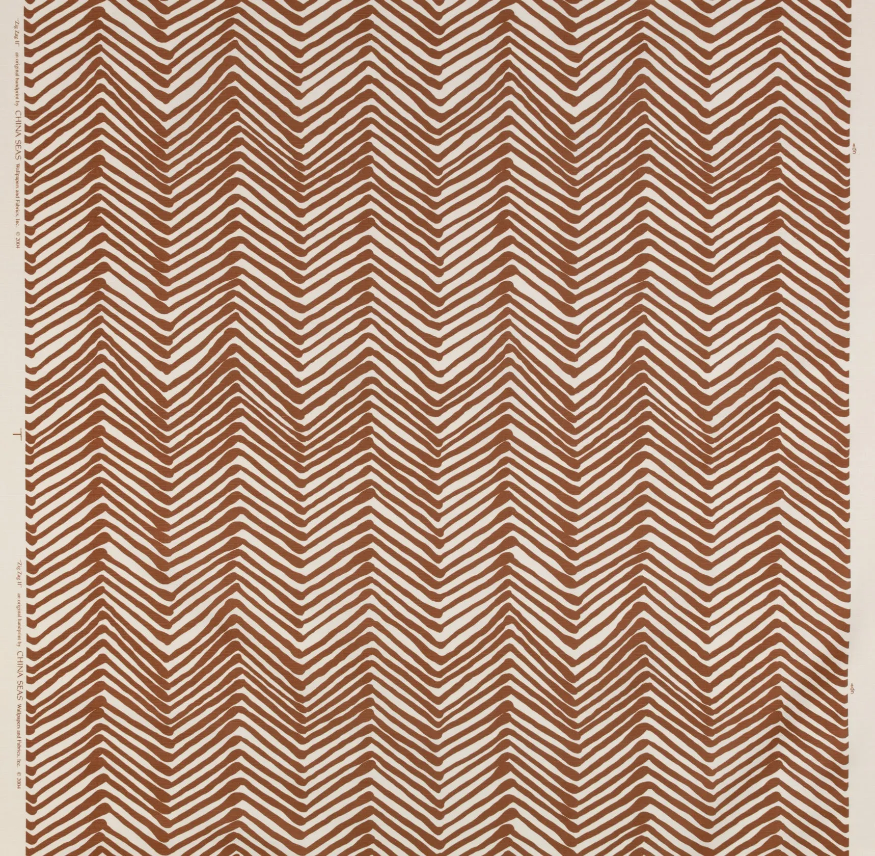 Alan Campbell Fabric: Zig Zag - Custom Cinnamon on Tinted Belgian Linen / Cotton