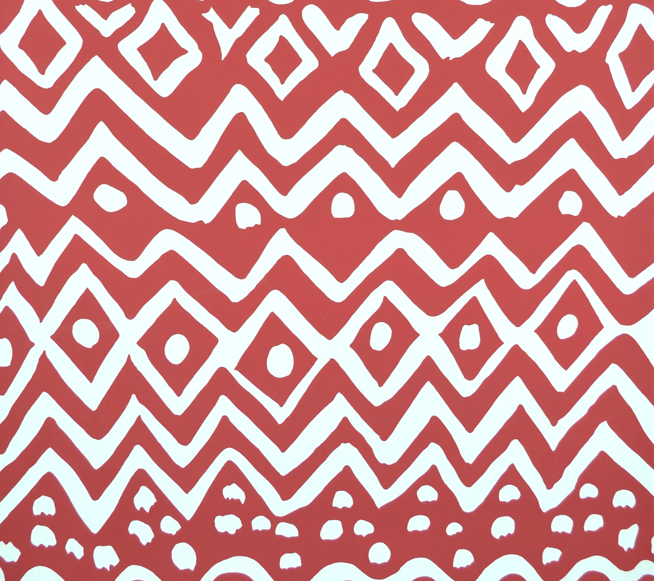 Alan Campbell Wallpaper: Deauville - Custom Dark Red on Almost White Paper (5 yard minimum)