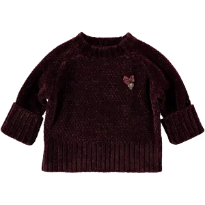 Angel's Face Chenille Burgundy Jumper