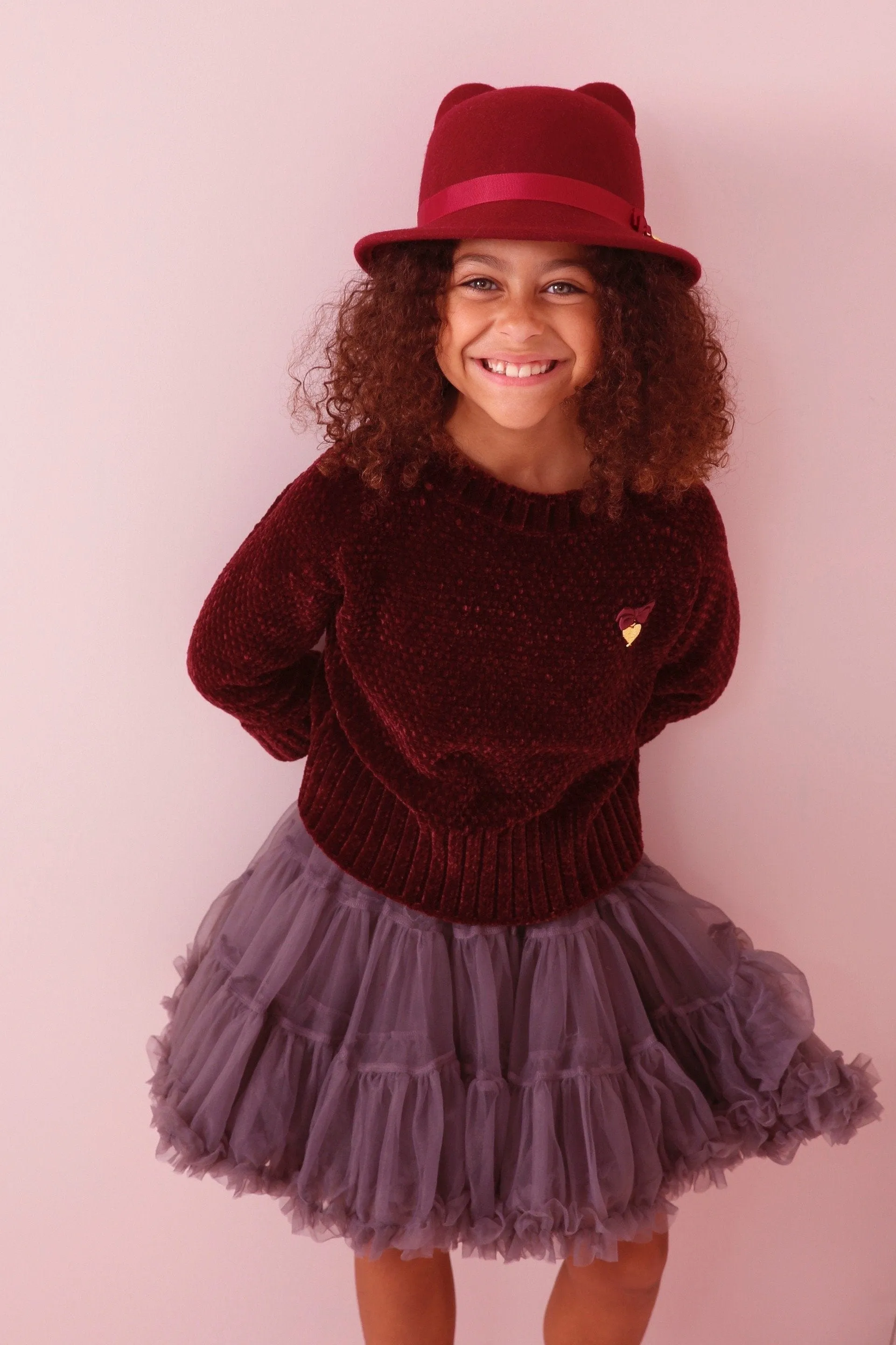 Angel's Face Chenille Burgundy Jumper