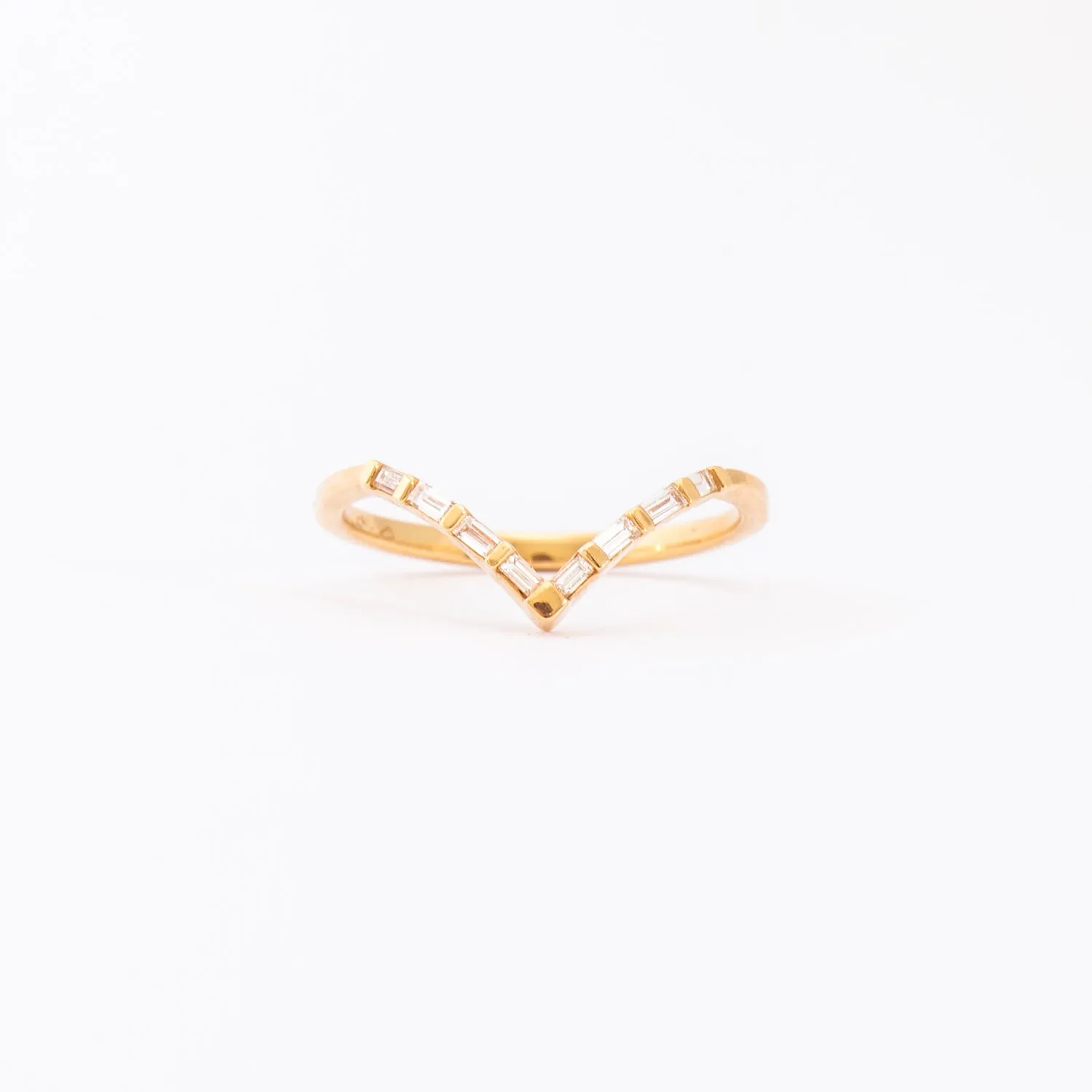 Argent Baguette Diamond Wedding Ring