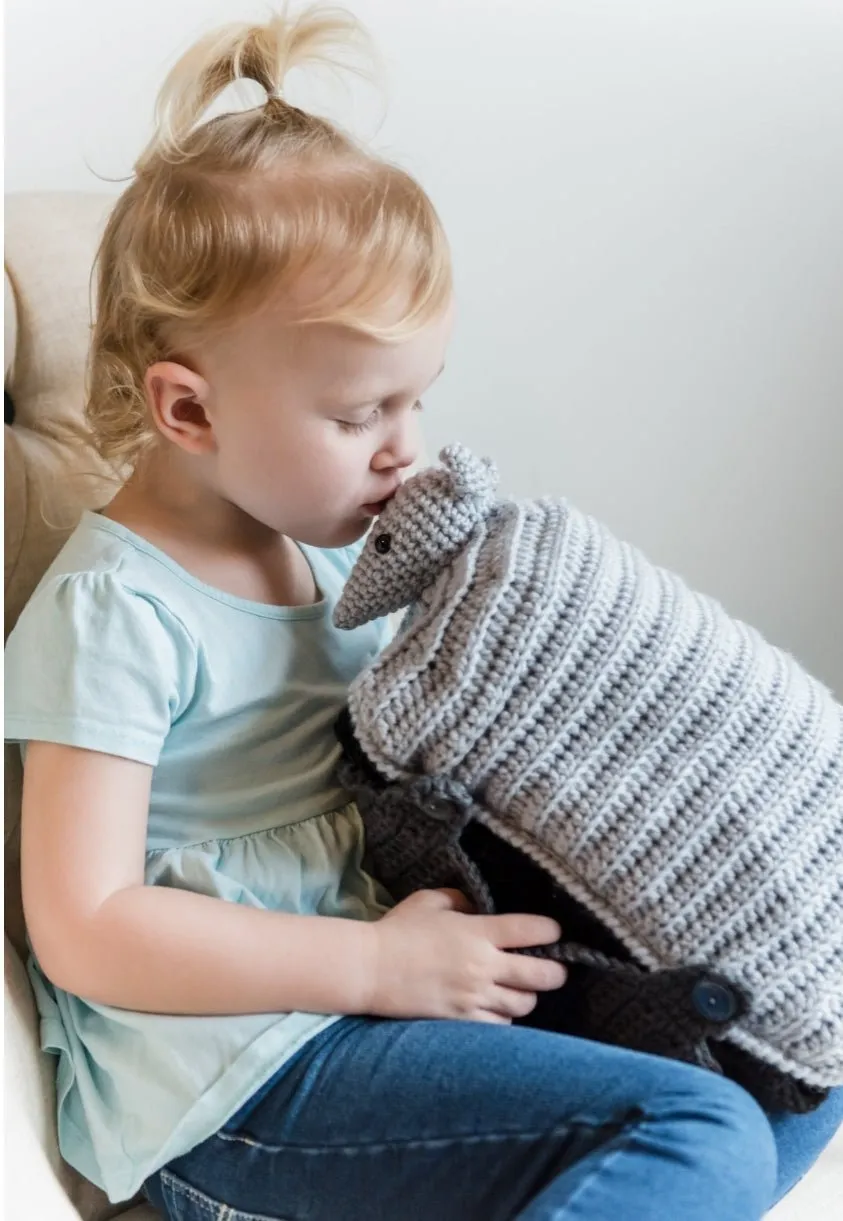 Armadillo Nap Buddy Crochet Pattern - Armadillo Toddler Blanket Crochet Pattern