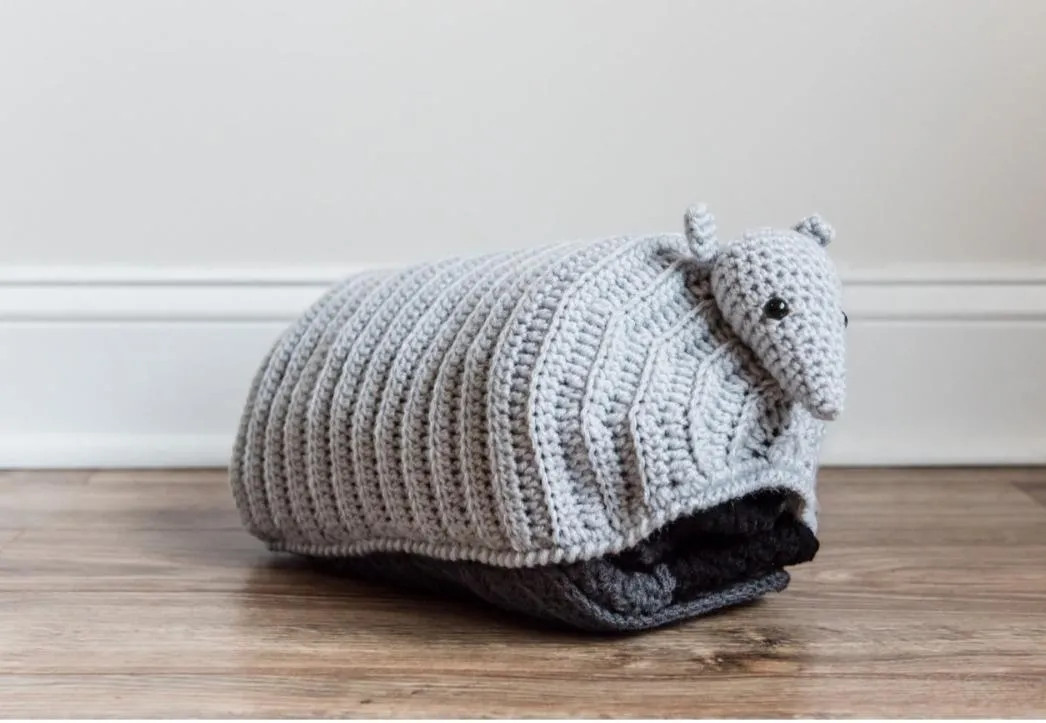 Armadillo Nap Buddy Crochet Pattern - Armadillo Toddler Blanket Crochet Pattern