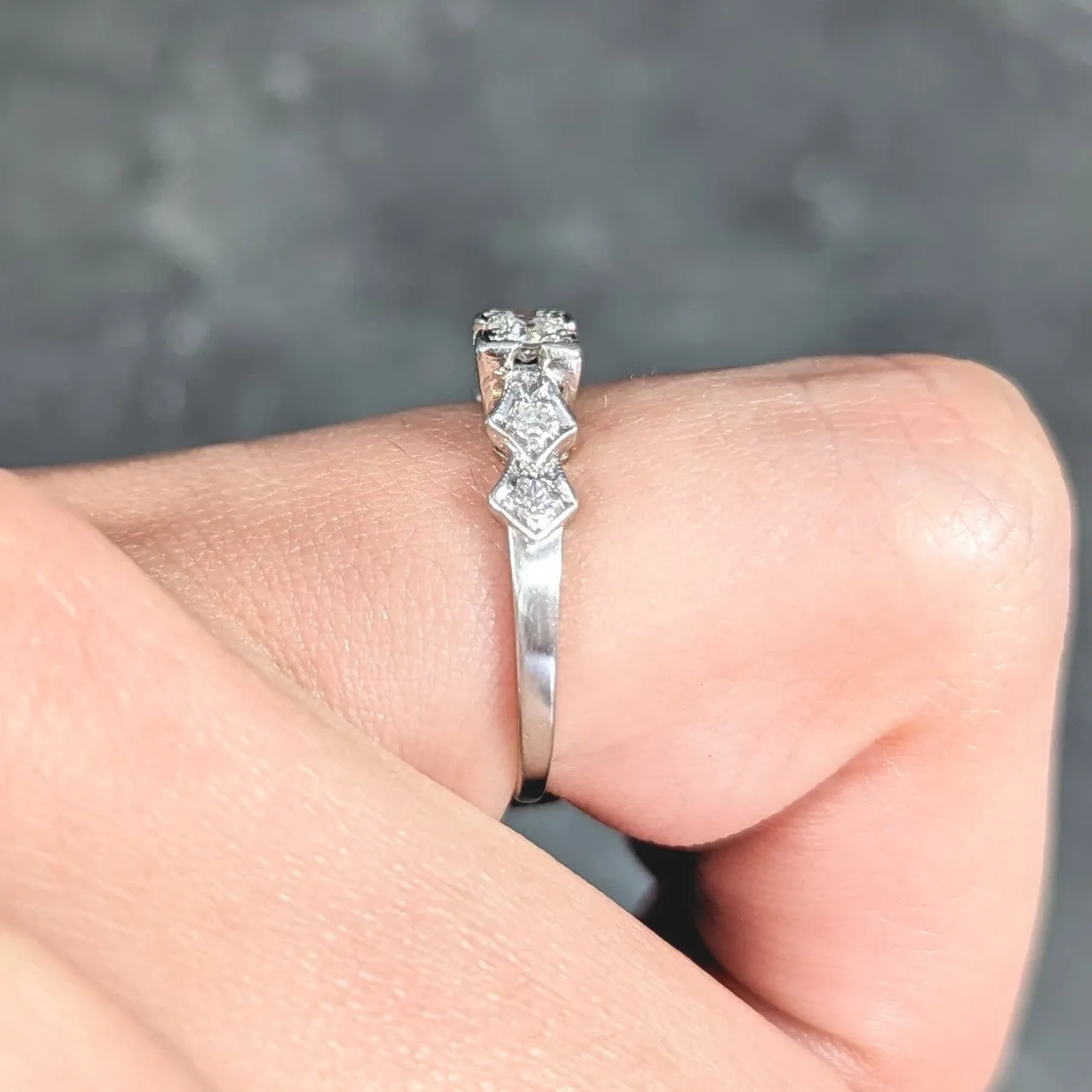 Art Deco Old European Cut Diamond Platinum Foliate Vintage Engagement Ring