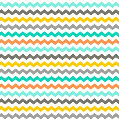 Atomic Bots in Chevron on White by Wilimington Prints