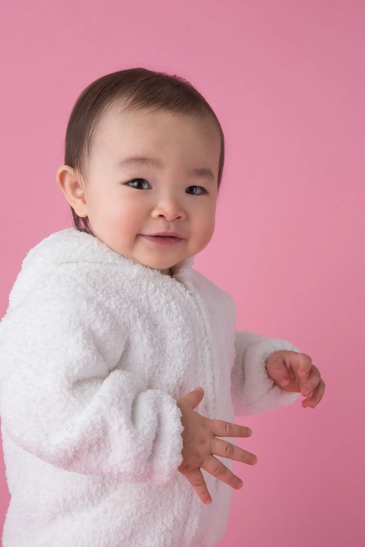 Baby Chenille Hoodie in White