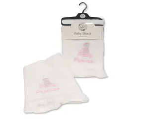Baby Shawl with ' Pretty Princess' Embroidery - Bw 110-417