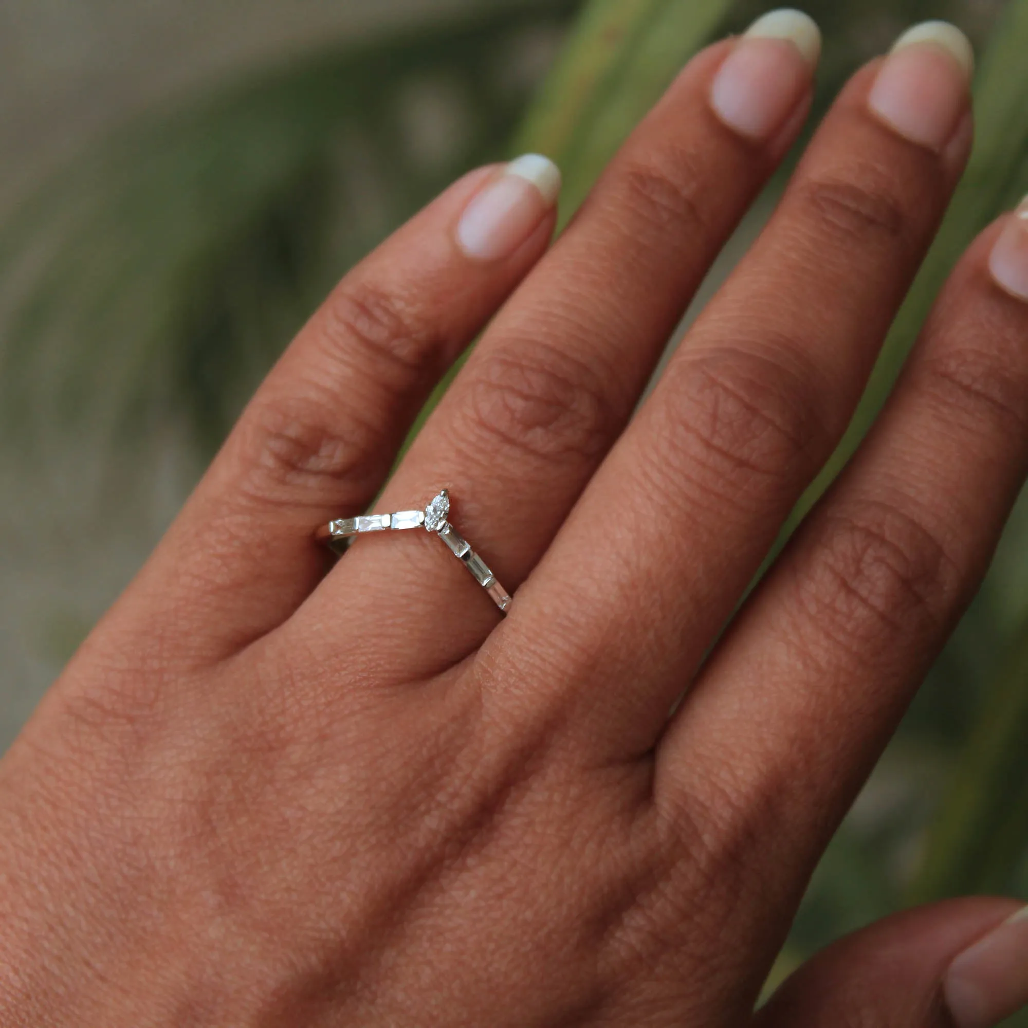 Baguette Marquise Chevron Nesting Band
