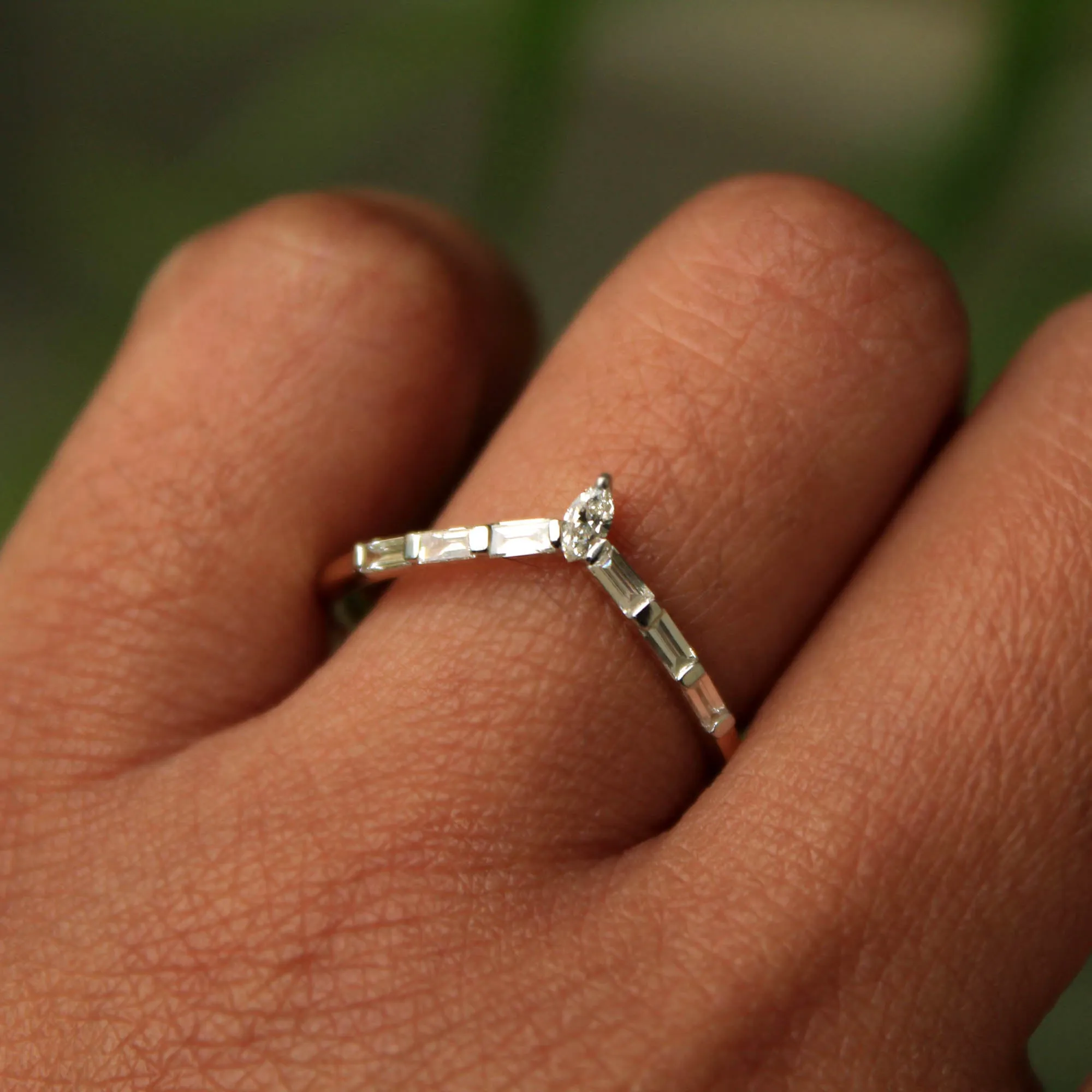 Baguette Marquise Chevron Nesting Band
