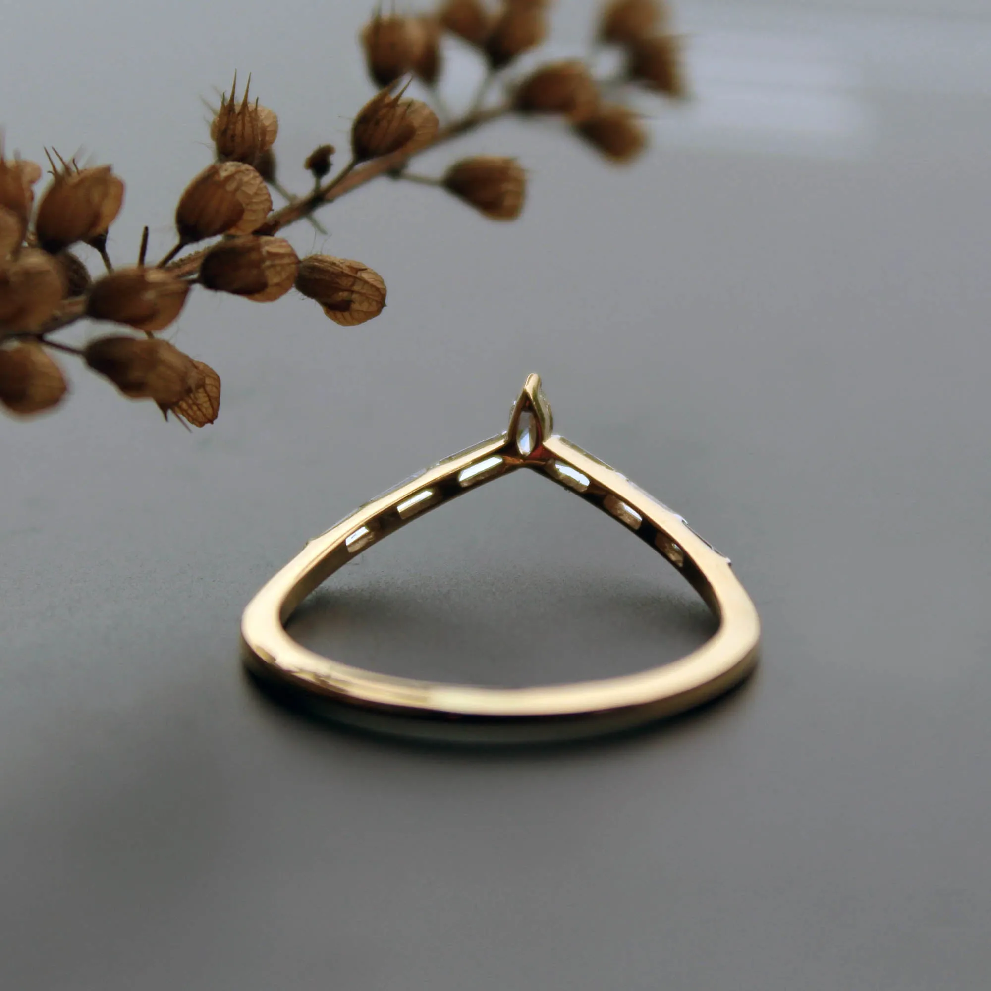 Baguette Marquise Chevron Nesting Band