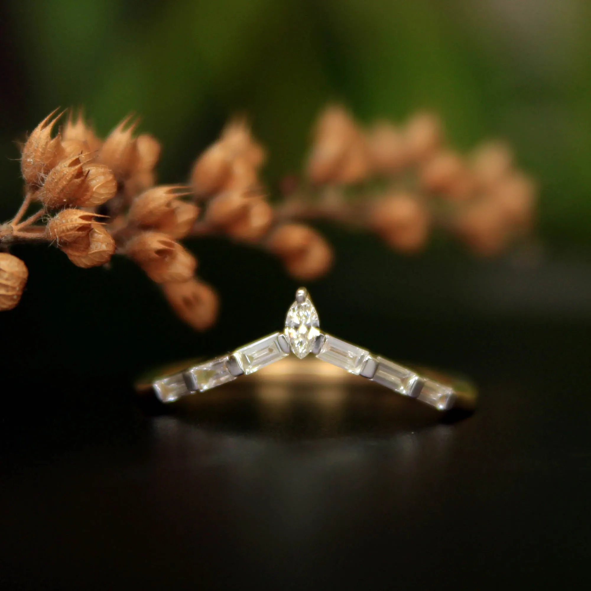 Baguette Marquise Chevron Nesting Band
