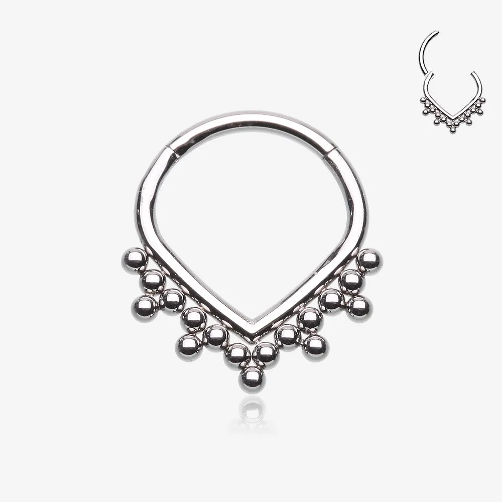 Bali Beads Chevron Teardrop Seamless Clicker Hoop Ring